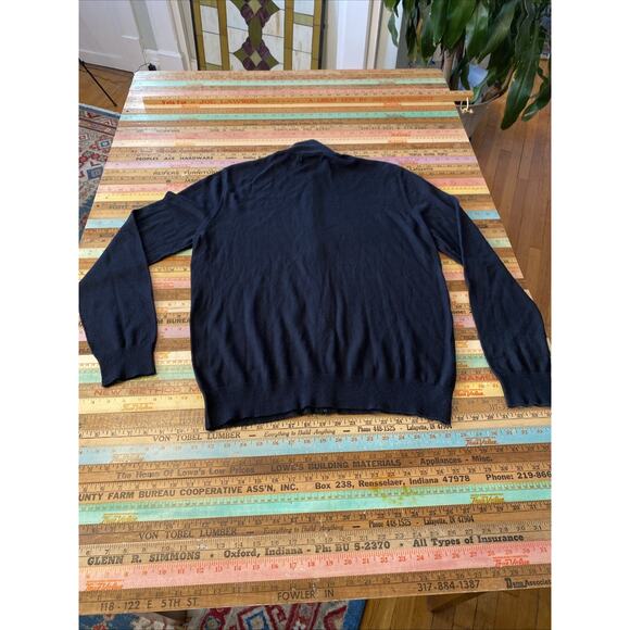 Banana Republic M Silk Cashmere Full Zip Sweater Black Lightweight Knit MENS - Picture 5 of 10